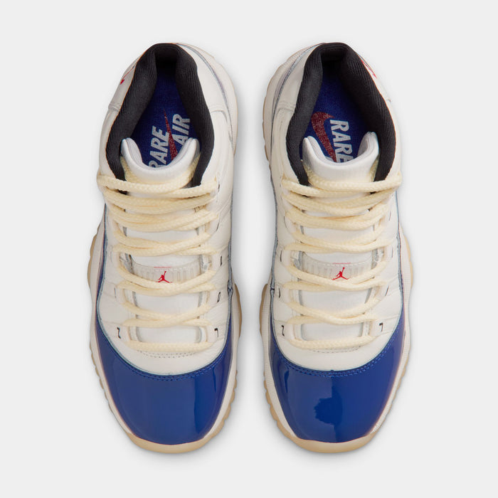 Air Jordan 11 Retro Rare Air Grade School Lifestyle Shoes (Deep Royal Blue/Fire Red/Sail/Black) Limit One Per Customer