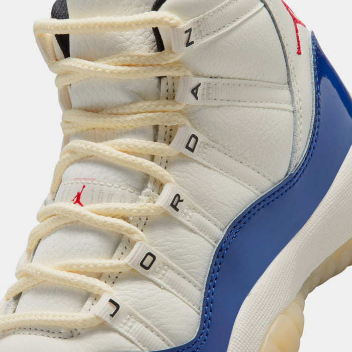 Air Jordan 11 Retro Rare Air Grade School Lifestyle Shoes (Deep Royal Blue/Fire Red/Sail/Black) Limit One Per Customer