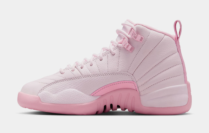 Air Jordan 12 Retro Pearl Pink Grade School Lifestyle Shoes (Pearl Pink/Medium Soft Pink)