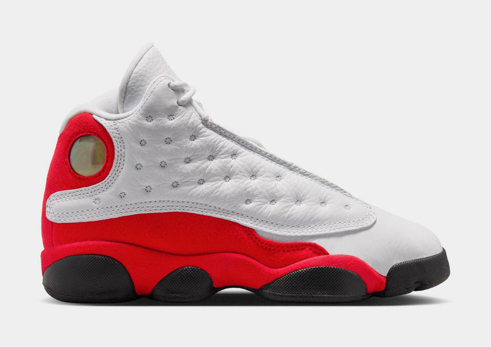 Air Jordan 13 Retro White And University Red Grade School Lifestyle Shoes (White/Black/True Red)