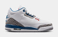 Air Jordan 3 Retro OG True Blue Grade School Lifestyle Shoes (White/Fire Red/True Blue) Free Shipping