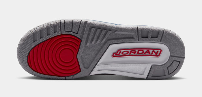 Air Jordan 3 Retro OG True Blue Grade School Lifestyle Shoes (White/Fire Red/True Blue) Free Shipping