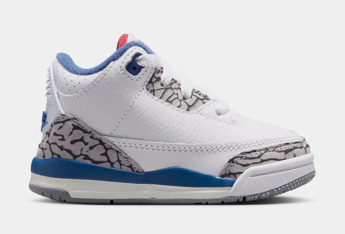 Air Jordan 3 Retro OG True Blue Infant Toddler Lifestyle Shoes (White/Fire Red/True Blue) Free Shipping