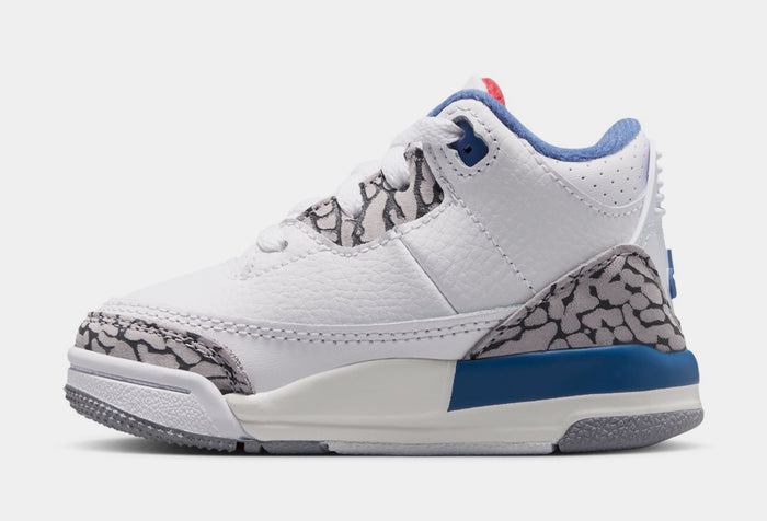 Air Jordan 3 Retro OG True Blue Infant Toddler Lifestyle Shoes (White/Fire Red/True Blue) Free Shipping