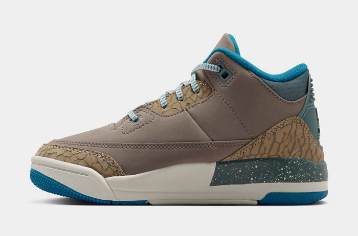 Air Jordan 3 Retro Olive Grey Preschool Lifestyle Shoes (Olive Grey/Green Abyss/Khaki/Sea Glass)