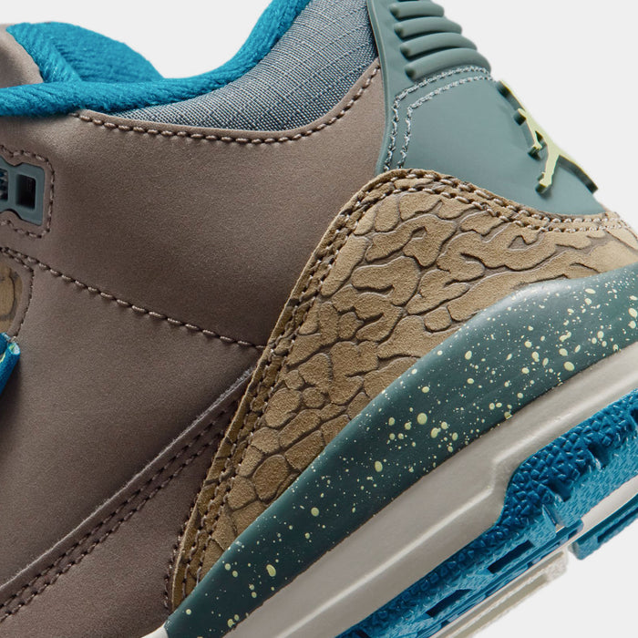 Air Jordan 3 Retro Olive Grey Preschool Lifestyle Shoes (Olive Grey/Green Abyss/Khaki/Sea Glass)