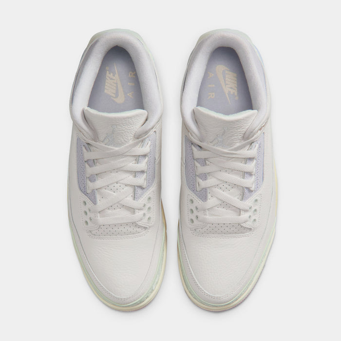 Air Jordan 3 Retro Sail And Jade Aura Mens Lifestyle Shoes (Sail/Jade Aura/Aura/Iced Carmine)