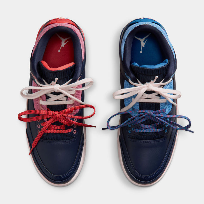 Air Jordan 3 Retro Sport Renaissance Womens Lifestyle Shoes (Obsidian/Chalk/Track Red)