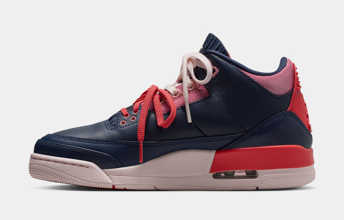 Air Jordan 3 Retro Sport Renaissance Womens Lifestyle Shoes (Obsidian/Chalk/Track Red)