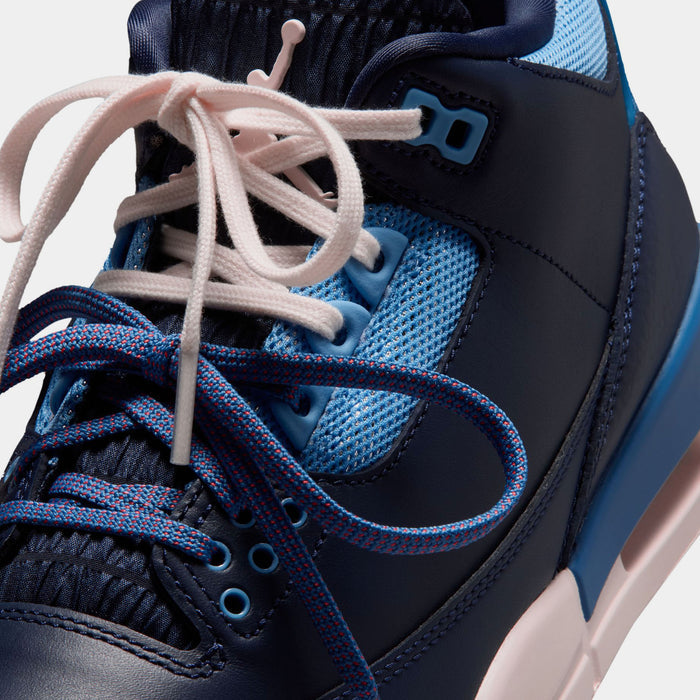 Air Jordan 3 Retro Sport Renaissance Womens Lifestyle Shoes (Obsidian/Chalk/Track Red)