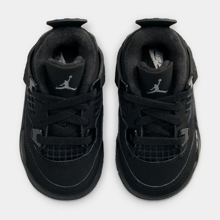 Air Jordan 4 Retro Black Cat Infant Toddler Lifestyle Shoes (Black/Black/Light Graphite)