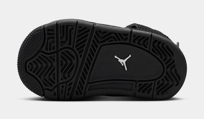 Air Jordan 4 Retro Black Cat Infant Toddler Lifestyle Shoes (Black/Black/Light Graphite)