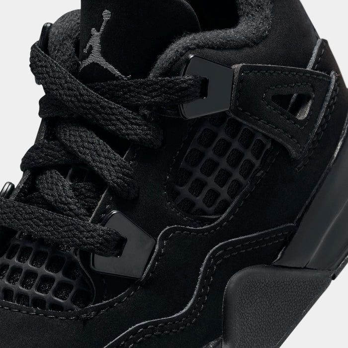 Air Jordan 4 Retro Black Cat Infant Toddler Lifestyle Shoes (Black/Black/Light Graphite)