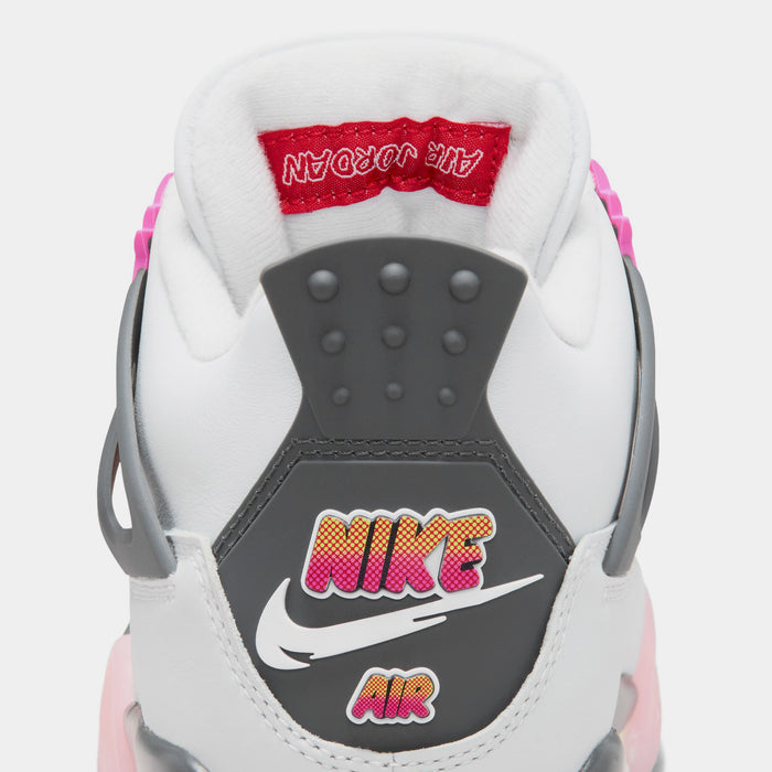 Air Jordan 4 Retro Comic Grade School Lifestyle Shoes (Off White/Fire Pink/Anthracite) Free Shipping