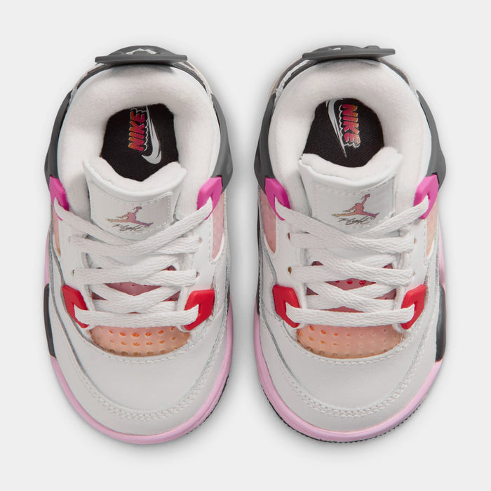 Air Jordan 4 Retro Comic Infant Toddler Lifestyle Shoes (Off White/Fire Pink/Anthracite)