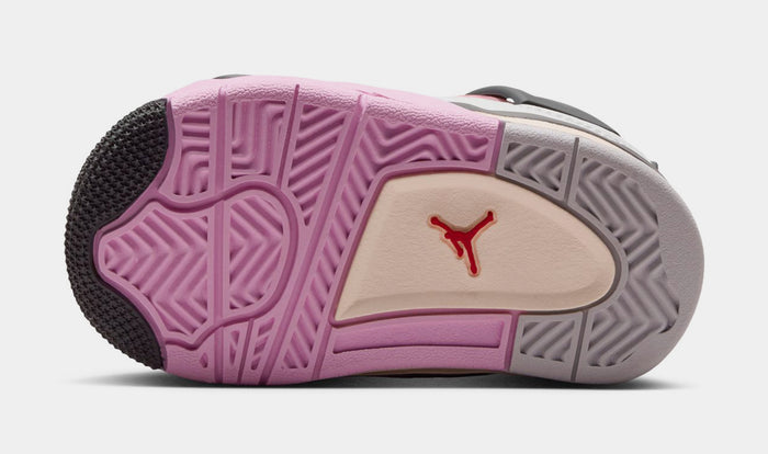 Air Jordan 4 Retro Comic Infant Toddler Lifestyle Shoes (Off White/Fire Pink/Anthracite)