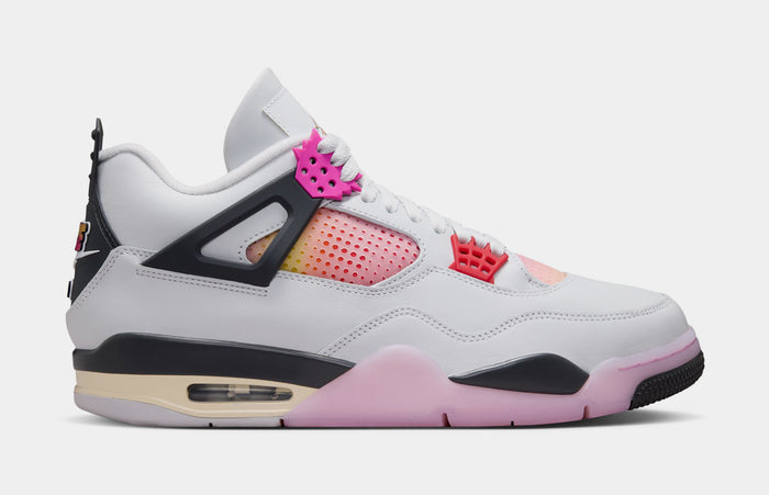 Air Jordan 4 Retro Comic Mens Lifestyle Shoes (Off White/Fire Pink/Anthracite)