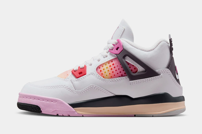 Air Jordan 4 Retro Comic Preschool Lifestyle Shoes (Off White/Fire Pink/Anthracite) Free Shipping