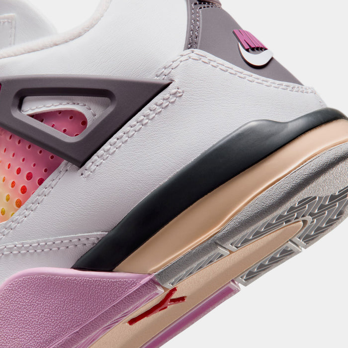 Air Jordan 4 Retro Comic Preschool Lifestyle Shoes (Off White/Fire Pink/Anthracite) Free Shipping