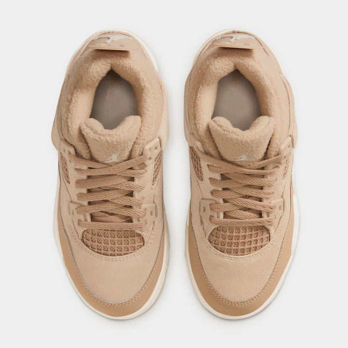 Air Jordan 4 Retro Cozy Girl Preschool Lifestyle Shoes (Hemp/ Light Orewood Brown)
