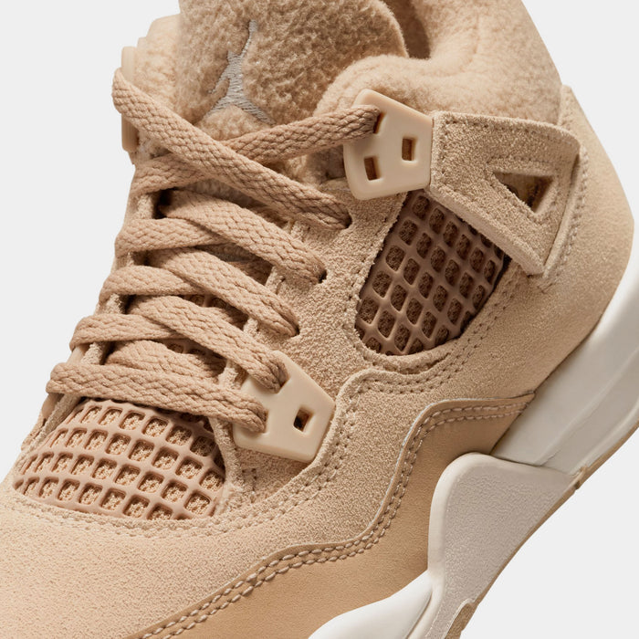 Air Jordan 4 Retro Cozy Girl Preschool Lifestyle Shoes (Hemp/ Light Orewood Brown)