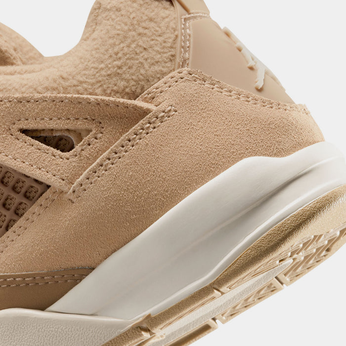 Air Jordan 4 Retro Cozy Girl Preschool Lifestyle Shoes (Hemp/ Light Orewood Brown)