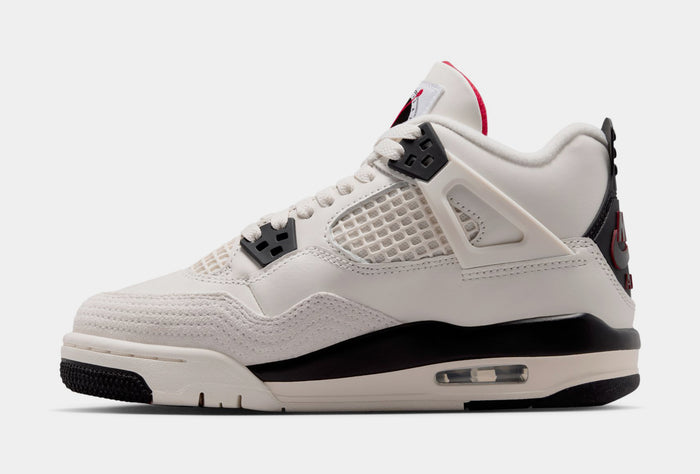 Air Jordan 4 Retro Flight Club Grade School Lifestyle Shoes (Sail/Black/University Red)