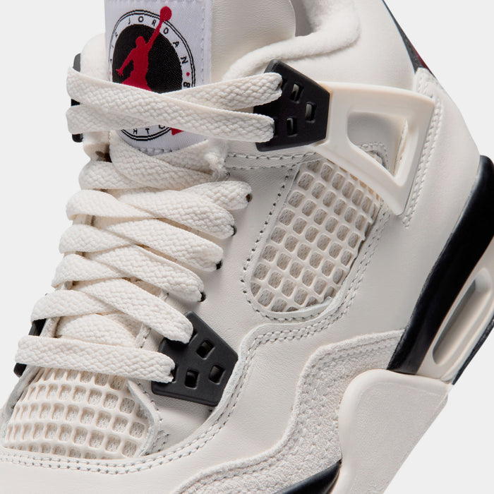 Air Jordan 4 Retro Flight Club Grade School Lifestyle Shoes (Sail/Black/University Red)