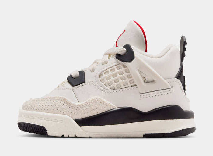 Air Jordan 4 Retro Flight Club Infant Toddler Lifestyle Shoes (Sail/Black/University Red)