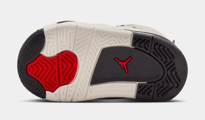 Air Jordan 4 Retro Flight Club Infant Toddler Lifestyle Shoes (Sail/Black/University Red)