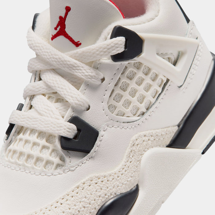 Air Jordan 4 Retro Flight Club Infant Toddler Lifestyle Shoes (Sail/Black/University Red)