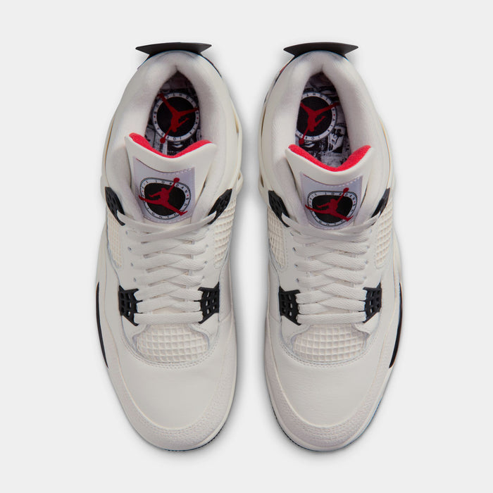 Air Jordan 4 Retro Flight Club Mens Lifestyle Shoes (Sail/Black/University Red)