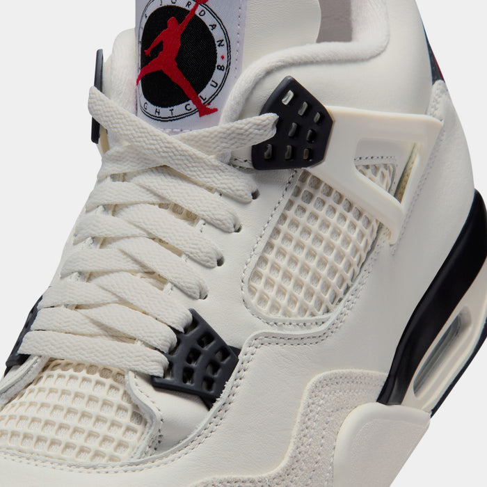 Air Jordan 4 Retro Flight Club Mens Lifestyle Shoes (Sail/Black/University Red)