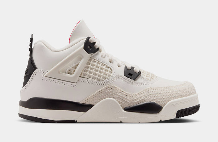 Air Jordan 4 Retro Flight Club Preschool Lifestyle Shoes (Sail/Black/University Red)
