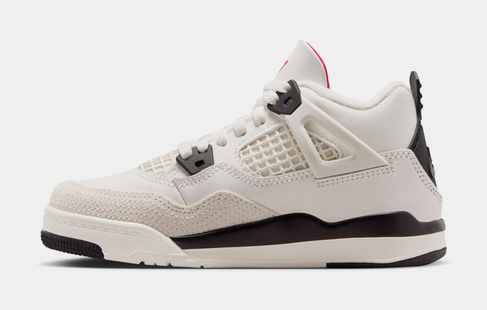 Air Jordan 4 Retro Flight Club Preschool Lifestyle Shoes (Sail/Black/University Red)