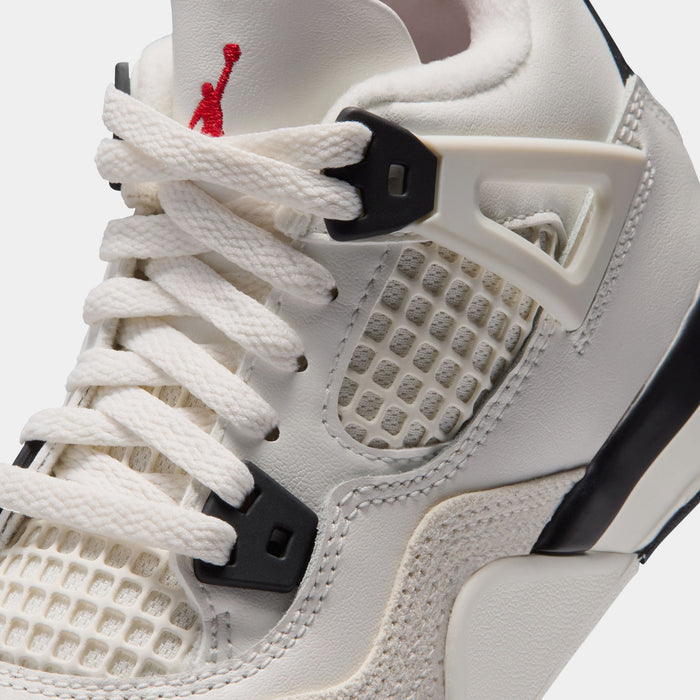 Air Jordan 4 Retro Flight Club Preschool Lifestyle Shoes (Sail/Black/University Red)