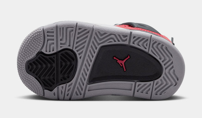 Air Jordan 4 Retro Toro Bravo Infant Toddler Lifestyle Shoes (Fire Red/White/Black/Cement Grey)