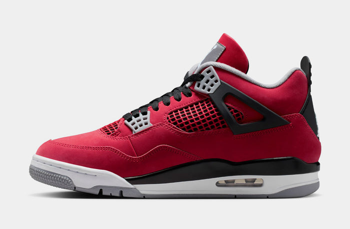 Air Jordan 4 Retro Toro Bravo Mens Lifestyle Shoes (Fire Red/White/Black/Cement Grey)