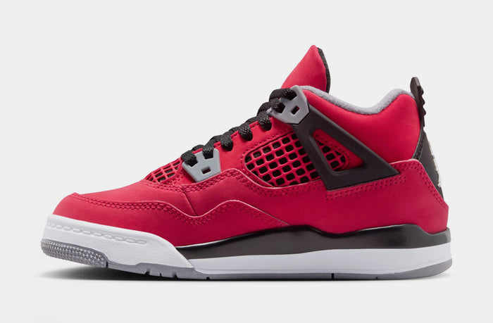Air Jordan 4 Retro Toro Bravo Preschool Lifestyle Shoes (Fire Red/White/Black/Cement Grey)