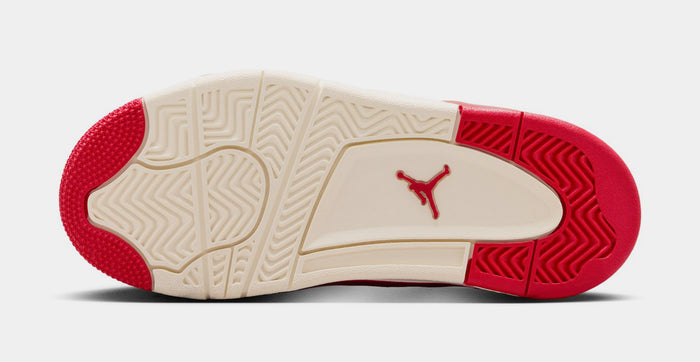 Air Jordan 4 Retro Valentines Day Preschool Lifestyle Shoes (Pale Ivory/Sierra Red/Tough Red)