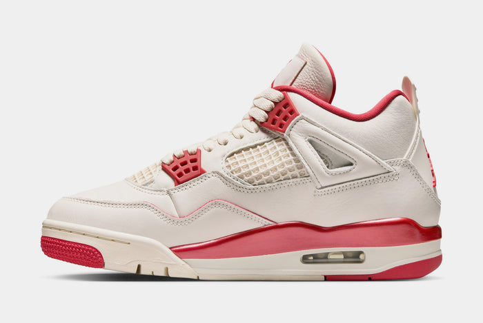 Air Jordan 4 Retro Valentines Day Womens Lifestyle Shoes (Pale Ivory/Sierra Red/Tough Red)