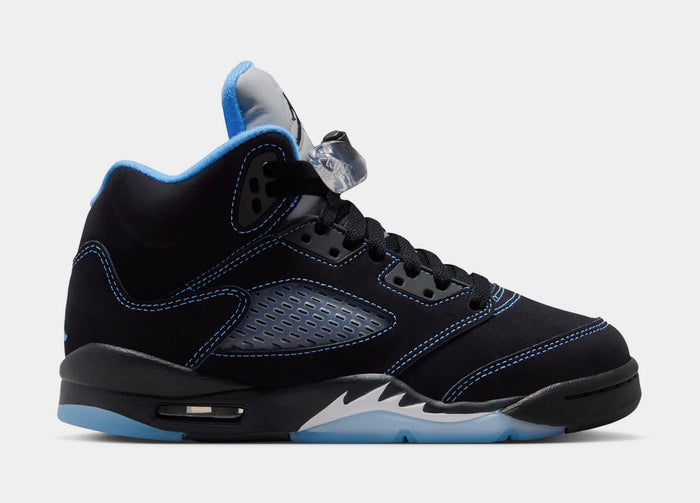 Air Jordan 5 Retro Black Carolina Grade School Lifestyle Shoes (Black/University Blue/White) Free Shipping