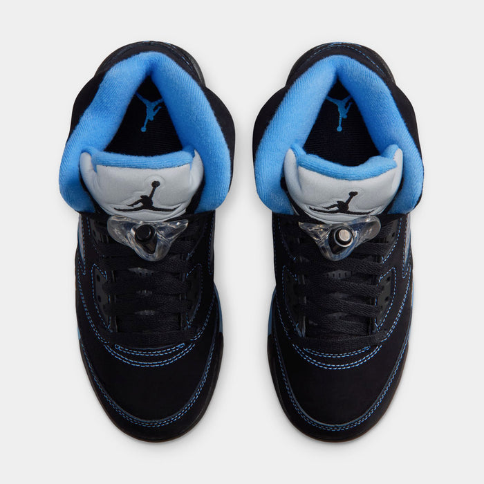 Air Jordan 5 Retro Black Carolina Grade School Lifestyle Shoes (Black/University Blue/White) Free Shipping