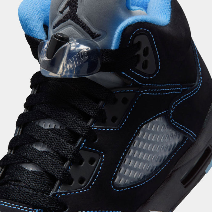Air Jordan 5 Retro Black Carolina Grade School Lifestyle Shoes (Black/University Blue/White) Free Shipping