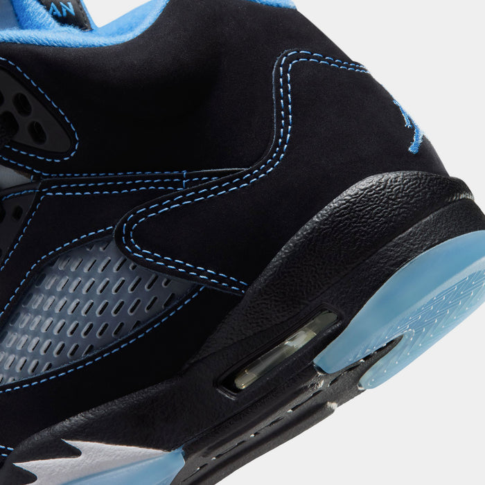 Air Jordan 5 Retro Black Carolina Grade School Lifestyle Shoes (Black/University Blue/White) Free Shipping