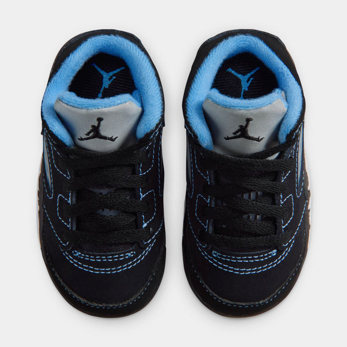 Air Jordan 5 Retro Black Carolina Infant Toddler Lifestyle Shoes (Black/University Blue/White) Free Shipping