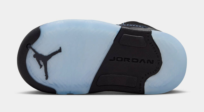 Air Jordan 5 Retro Black Carolina Infant Toddler Lifestyle Shoes (Black/University Blue/White) Free Shipping