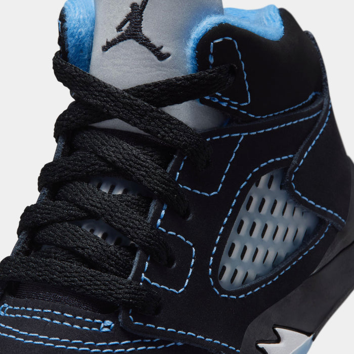 Air Jordan 5 Retro Black Carolina Infant Toddler Lifestyle Shoes (Black/University Blue/White) Free Shipping