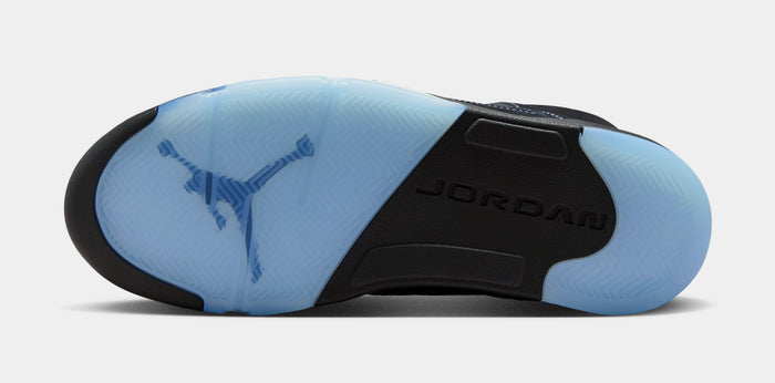 Air Jordan 5 Retro Black Carolina Mens Lifestyle Shoes (Black/University Blue/White)