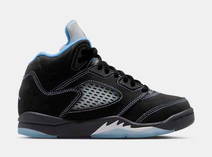 Air Jordan 5 Retro Black Carolina Preschool Lifestyle Shoes (Black/University Blue/White) Free Shipping